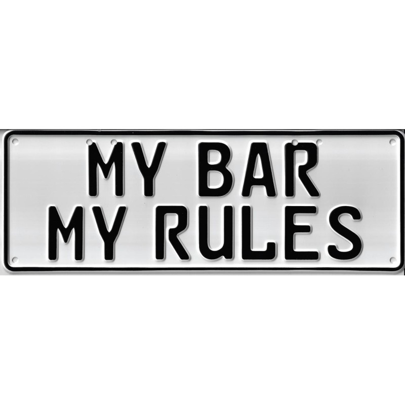 My Bar, My Rules Novelty Number Plate - 1