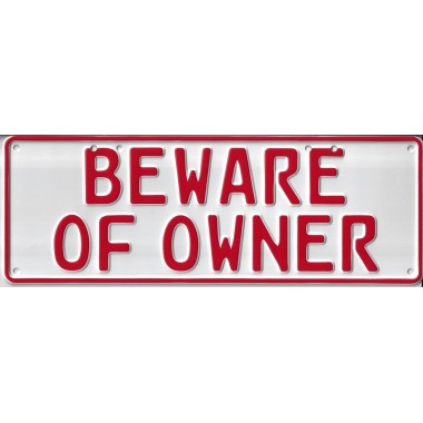 Beware of Owner Novelty Number Plate - 1