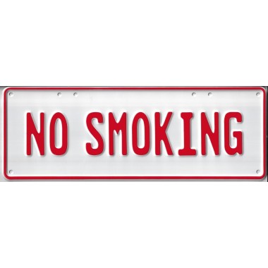 No Smoking Number Plate Signage - 1