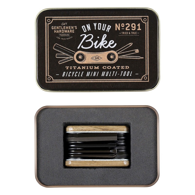 Pocket Bicycle Multi-Tool Acacia Wood & Titanium Finish by Gentlemen's Hardware - 2