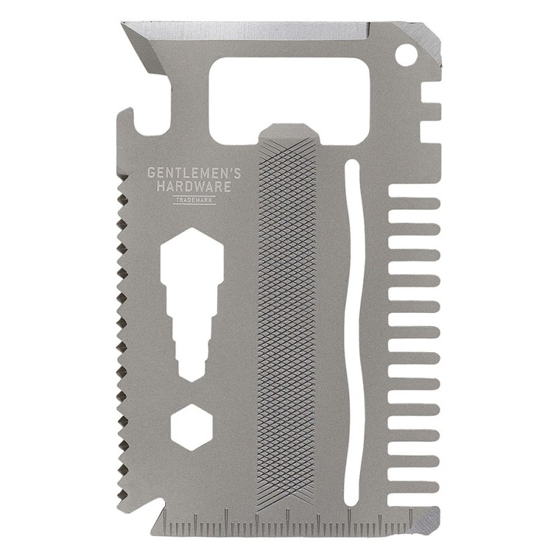 Titanium 15-in-1 Credit Card Multi-Tool by Gentlemen's Hardware - 3