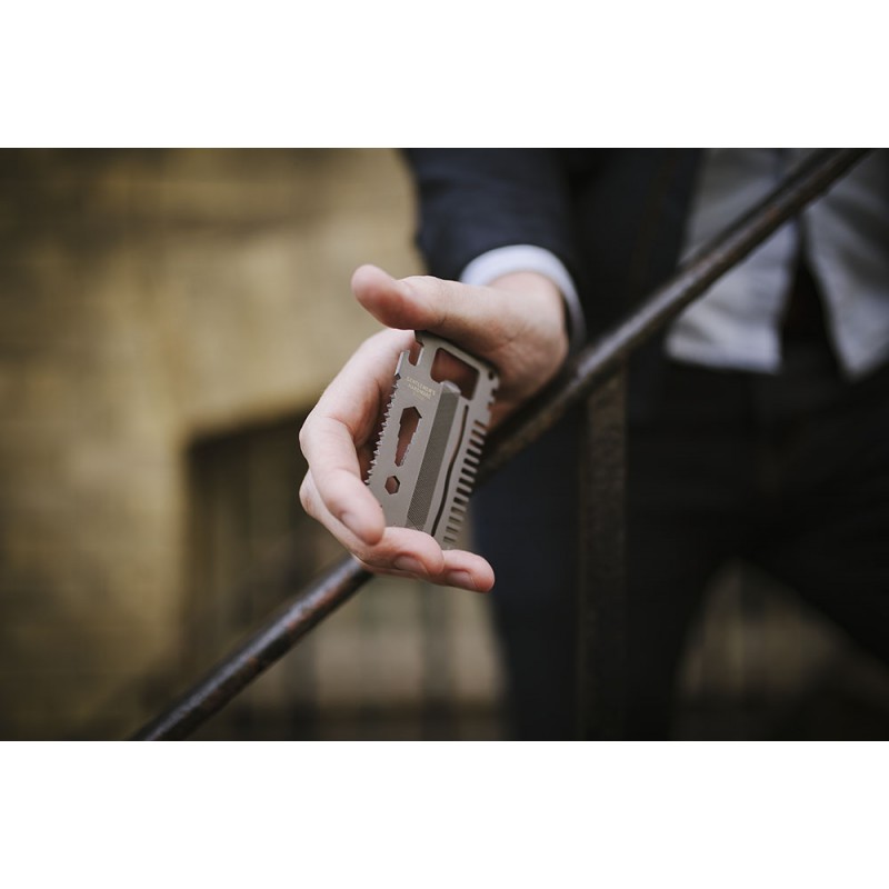 Gentlemens Hardware 15-in-1 Titanium Coated Stainless Steel Credit Card Pocket Multi Tool