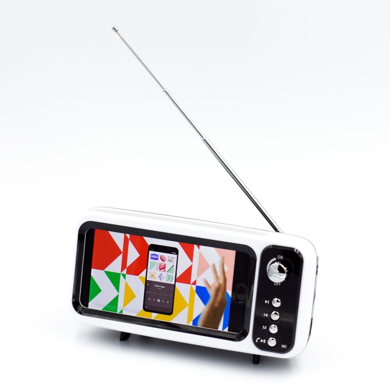 retro bluetooth phone holder