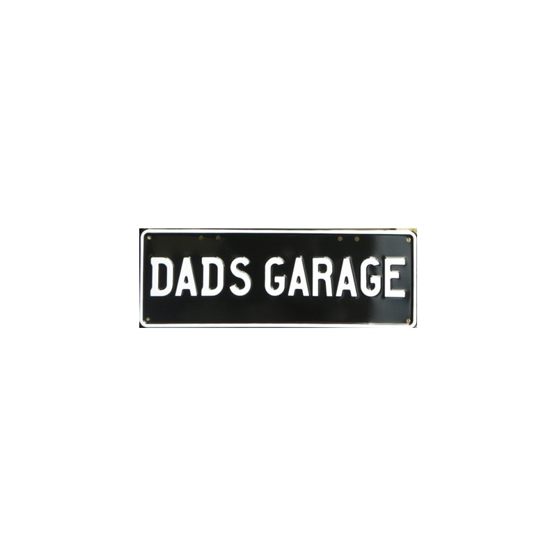 Dad's Garage Novelty Number Plate