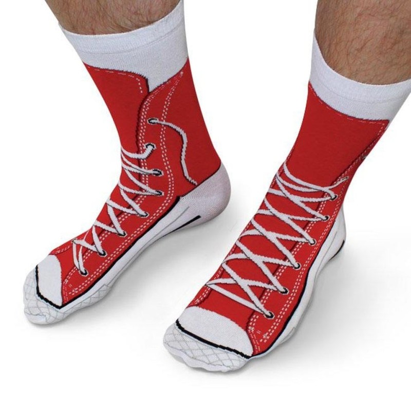 red sneaker socks