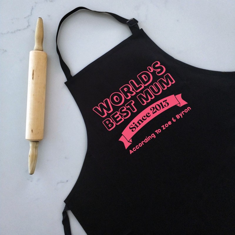World's Best Mum - Personalised Apron Black - 2