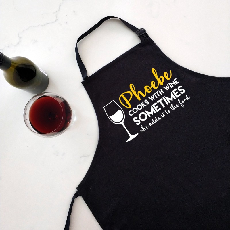 Personalised Cook With Wine Apron DadShop